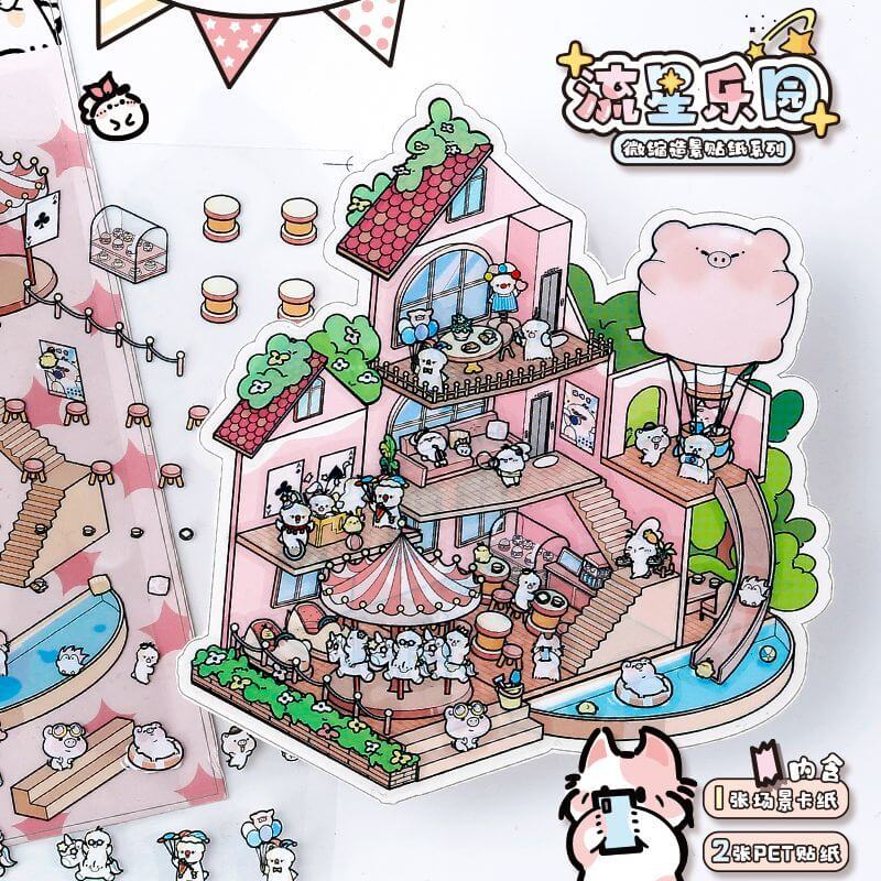 Cute Store 2.0 DIY 3D Scene Stickers 4 Cute Miniature Scenes