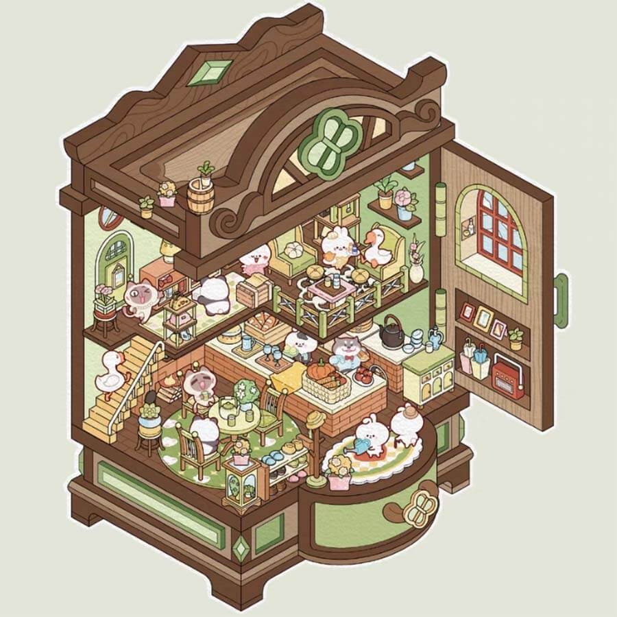 Magic Ark World DIY 3D Scene Stickers 4 Cute Miniature Scenes