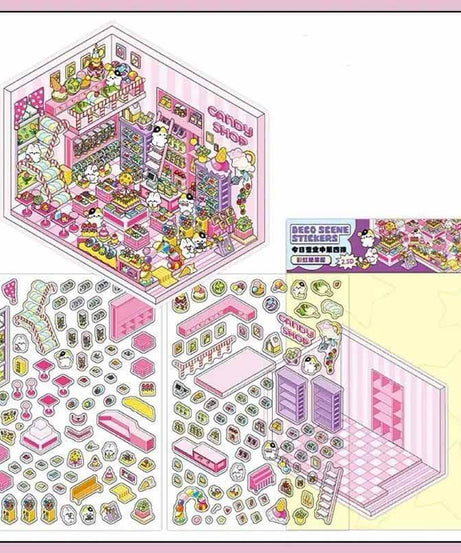 Chocolate Workshop DIY 3D Scene Stickers 4 Cute Miniature Scenes
