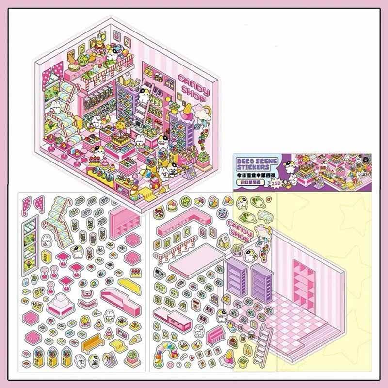 Chocolate Workshop DIY 3D Scene Stickers 4 Cute Miniature Scenes