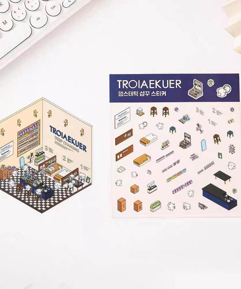 Korean Culture Hut DIY 3D Scene Stickers 3 Cute Miniature Scenes