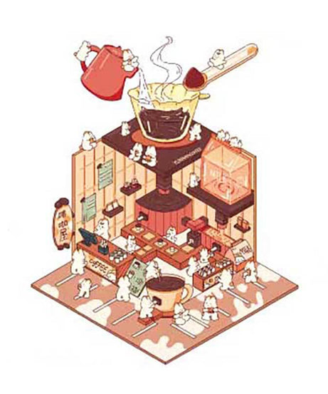 Bunny Beanie's Shop DIY 3D Scene Stickers - 4 Cute Miniature Scenes