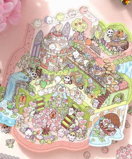 Wonderland Series DIY 3D Scene Stickers 4 Cute Miniature Scenes