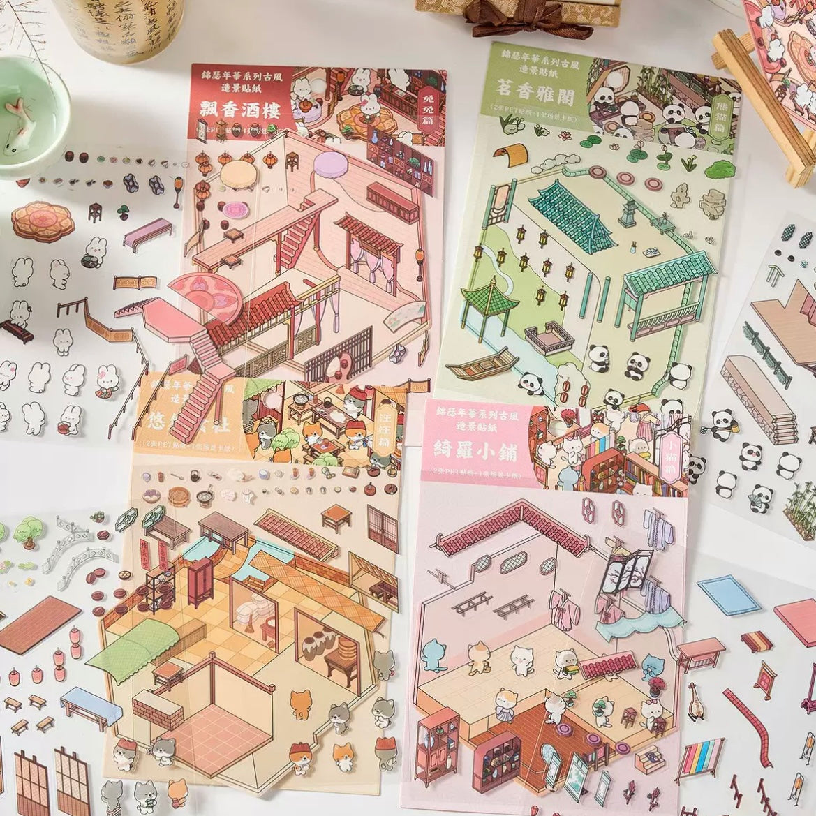 Kinsale Collection DIY 3D Scene Stickers - 4 Lovely Miniature Scenes