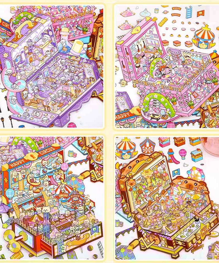 Toybox World DIY 3D Sticker Collection 4 Cute Miniature Scenes