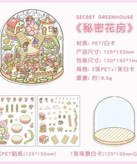 Realm of Dreams Scene Stickers - 4 Lovely Miniature Scenes