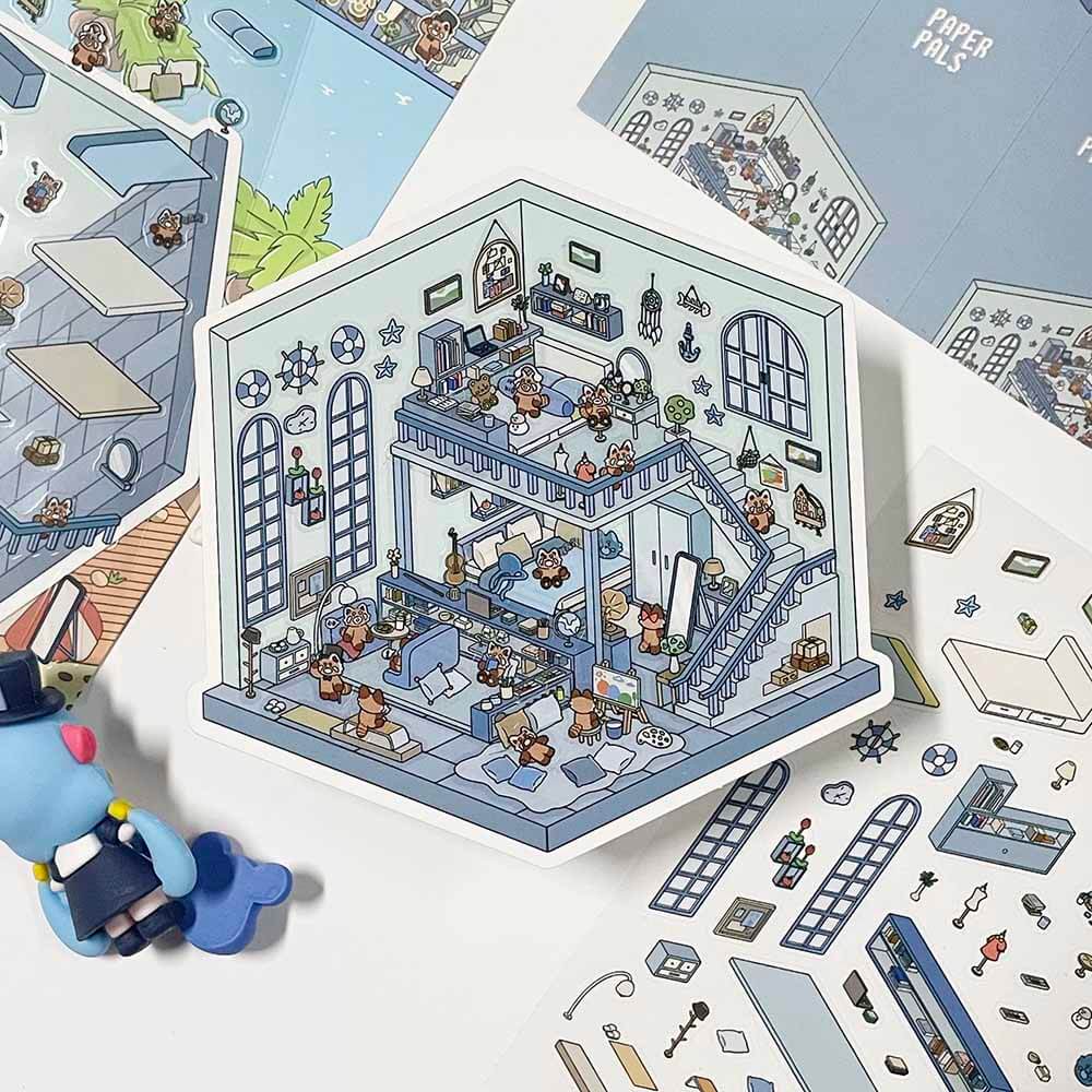 Life Party Series Scene Stickers 4 Cute Miniature Scenes