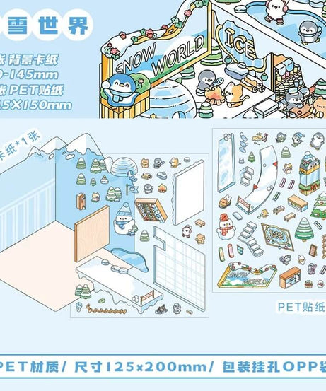 Magic Party Collection Scene Stickers - 4 Cute Miniature Scenes