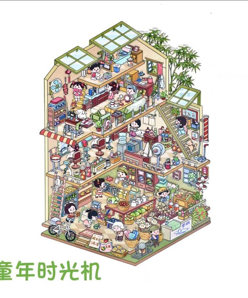 Time Apartment Scene Stickers 2 Cute Miniature Scenes