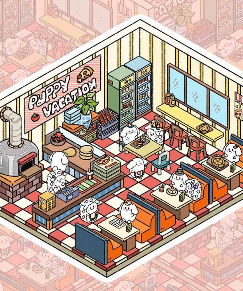 Cute Fat Puppy 2.0 Sticker Scenes 6 lovely miniature scenes