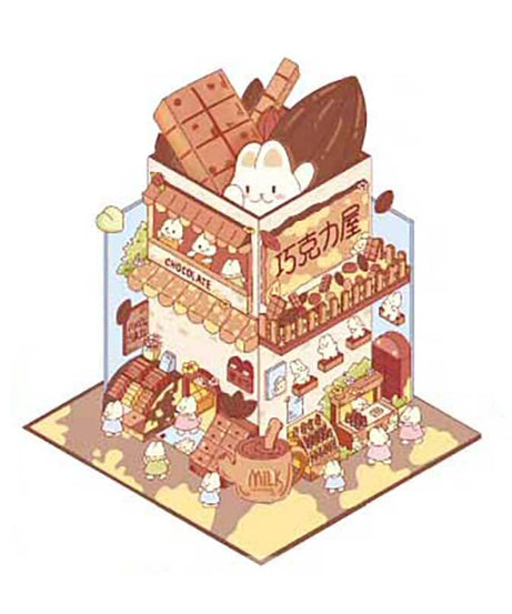 Bunny Beanie's Shop DIY 3D Scene Stickers - 4 Cute Miniature Scenes