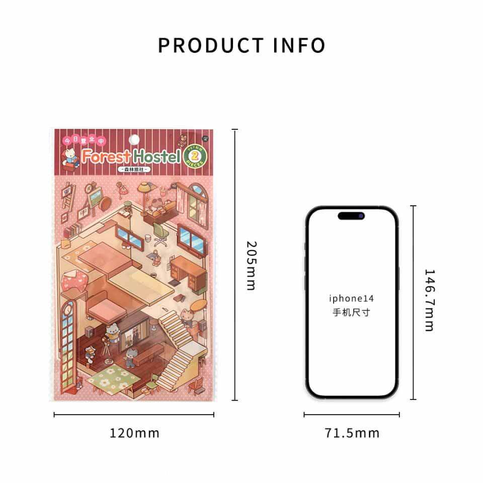 Street Corner Park DIY 3D Scene Stickers - 4 Cute Miniature Scenes
