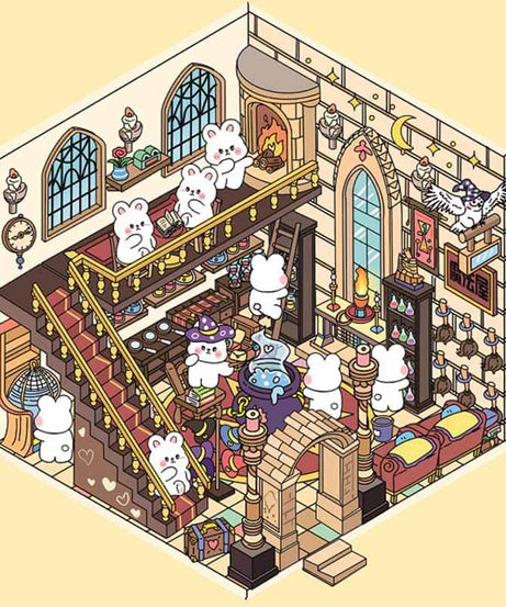 Blush Bunny Home DIY 3D Scene Stickers 4 Cute Miniature Scenes