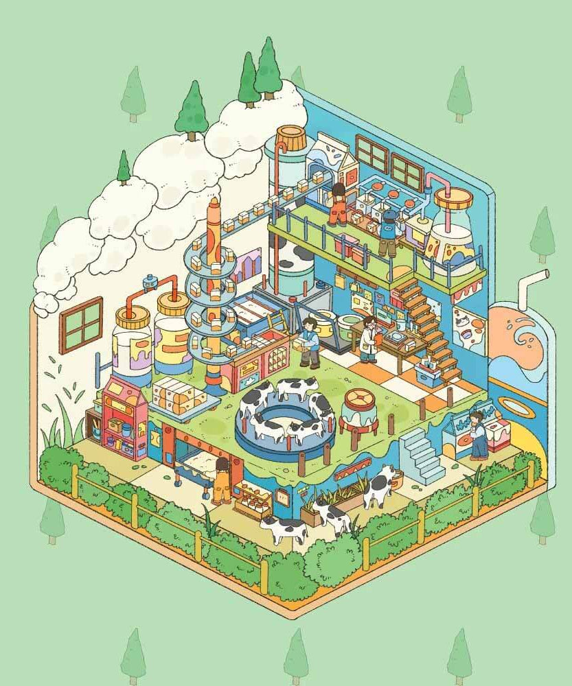 Treasure Chest Christmas & New Year Scene Sticker 6 Cute Miniature Scenes