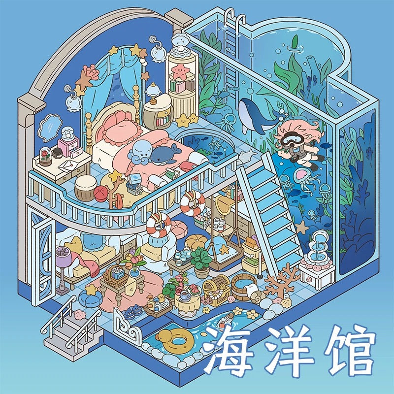Magic House Collection DIY 3D Scene Stickers 5 Cute Miniature Scenes
