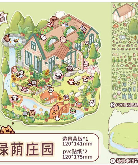 Wonderful Fairy House Collection Scene Stickers 4 Adorable Miniature Scenes