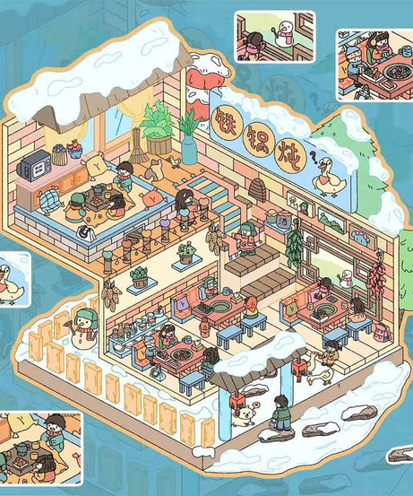 Gourmet Collection DIY 3D Scene Stickers - 4 Cute Miniature Scenes