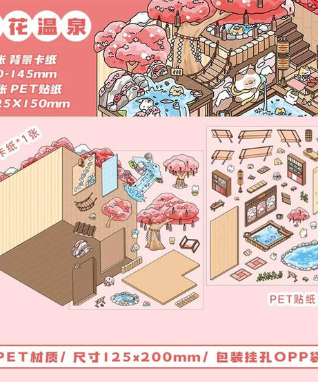 Magic Party Collection Scene Stickers - 4 Cute Miniature Scenes